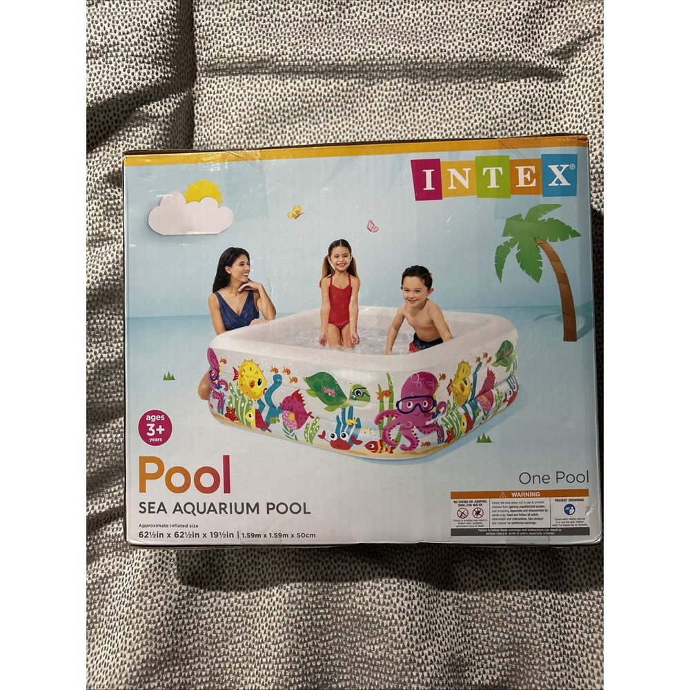 New Intex Swim Sea Aquarium Inflatable Pool 62.5" X 62.5" X 19.5"